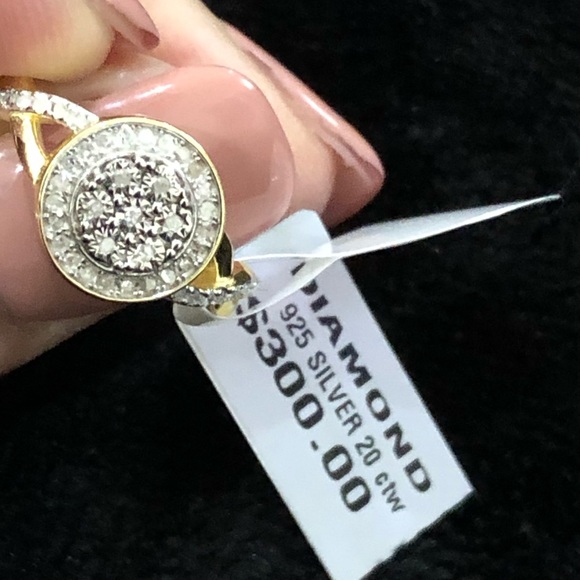 REAL DIAMOND Ring w 925 sterling silver NWT WOW!!! - Picture 3 of 8